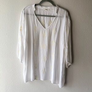 LAmade White and Gold Women's Tunic Top